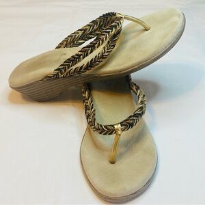 Island Company Gold and Black Sandals